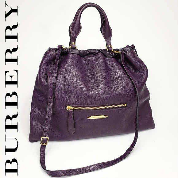 Burberry Handbags - Burberry Big Crush Grainy Bridle Leather Tote Bag